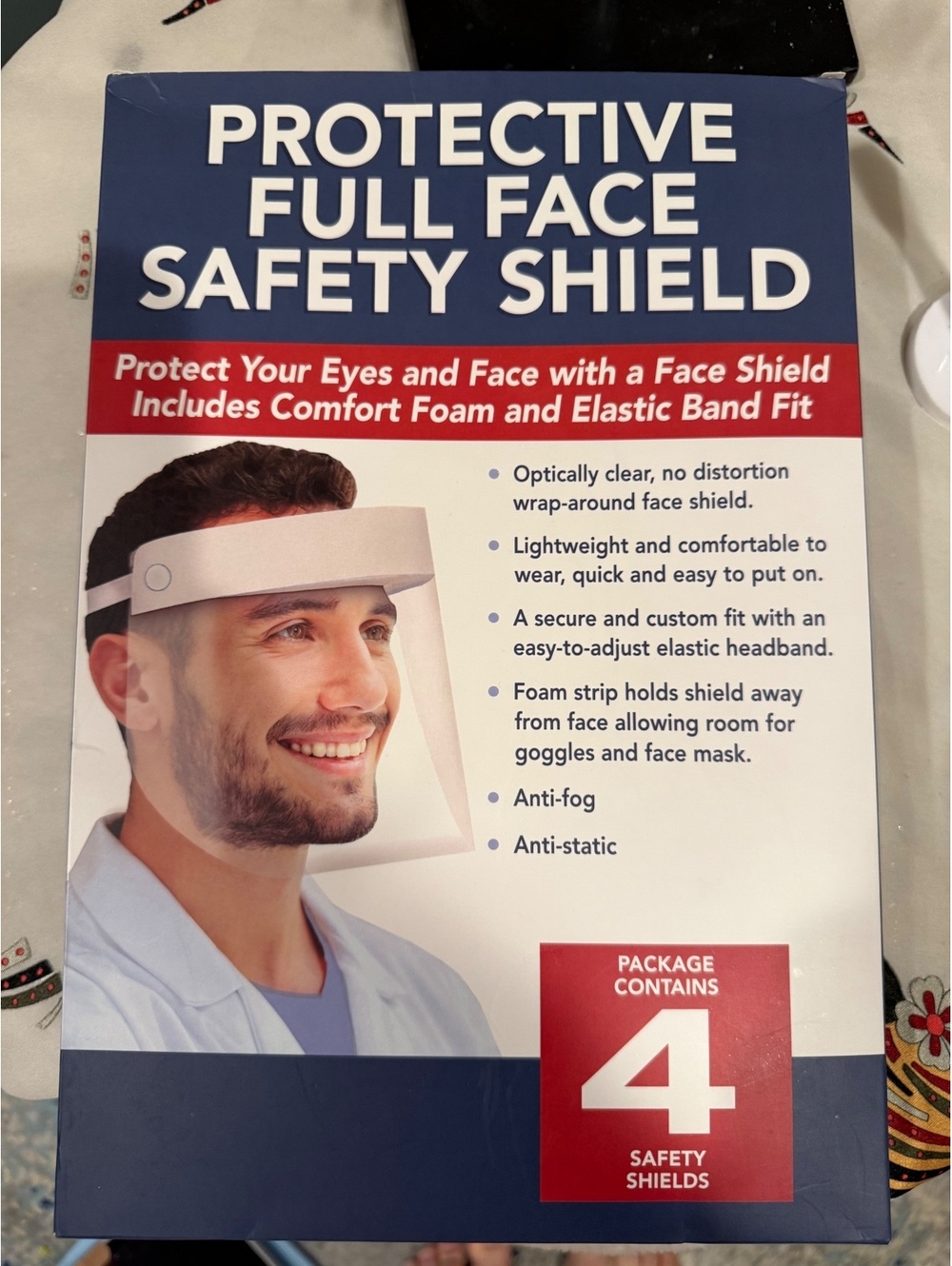ArtCraft Optical Protective Full Face Safety Shield Clear Anti-Fog Adjustable